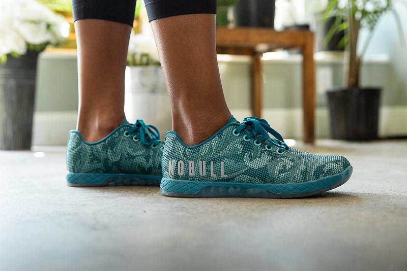 Turquoise Nobull Leaf Women's Trainers | CA R1892V